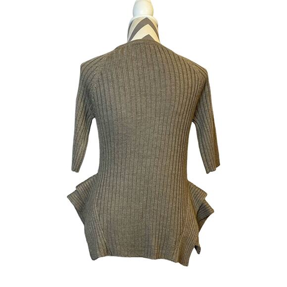 Missoni Chunky Ribbed Tan Wool Blend Wing Flap Italian Top Shirt Size Large - Picture 2 of 7